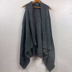 Staccato Cardigan Womens Medium Gray‎ Sleeveless Knit Sweater